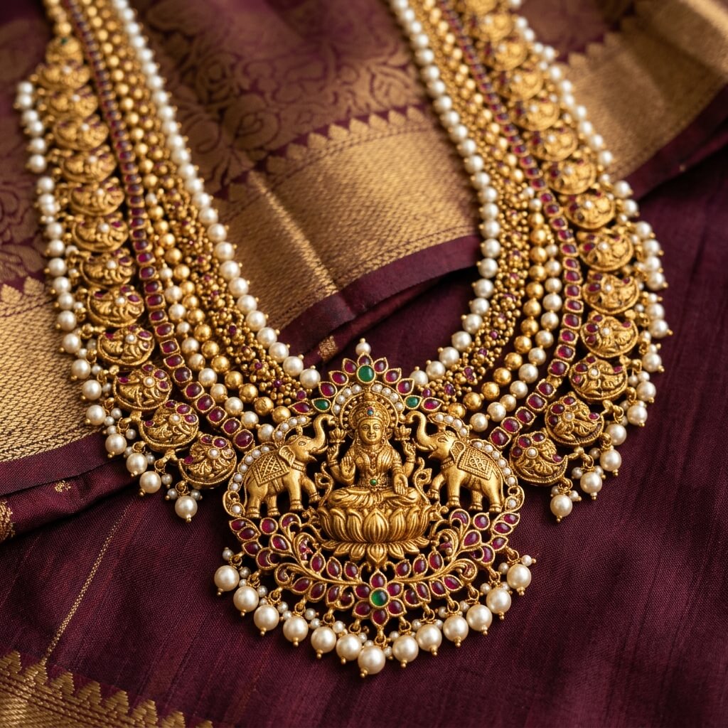 Gaja Lakshmi Temple Gold Haram