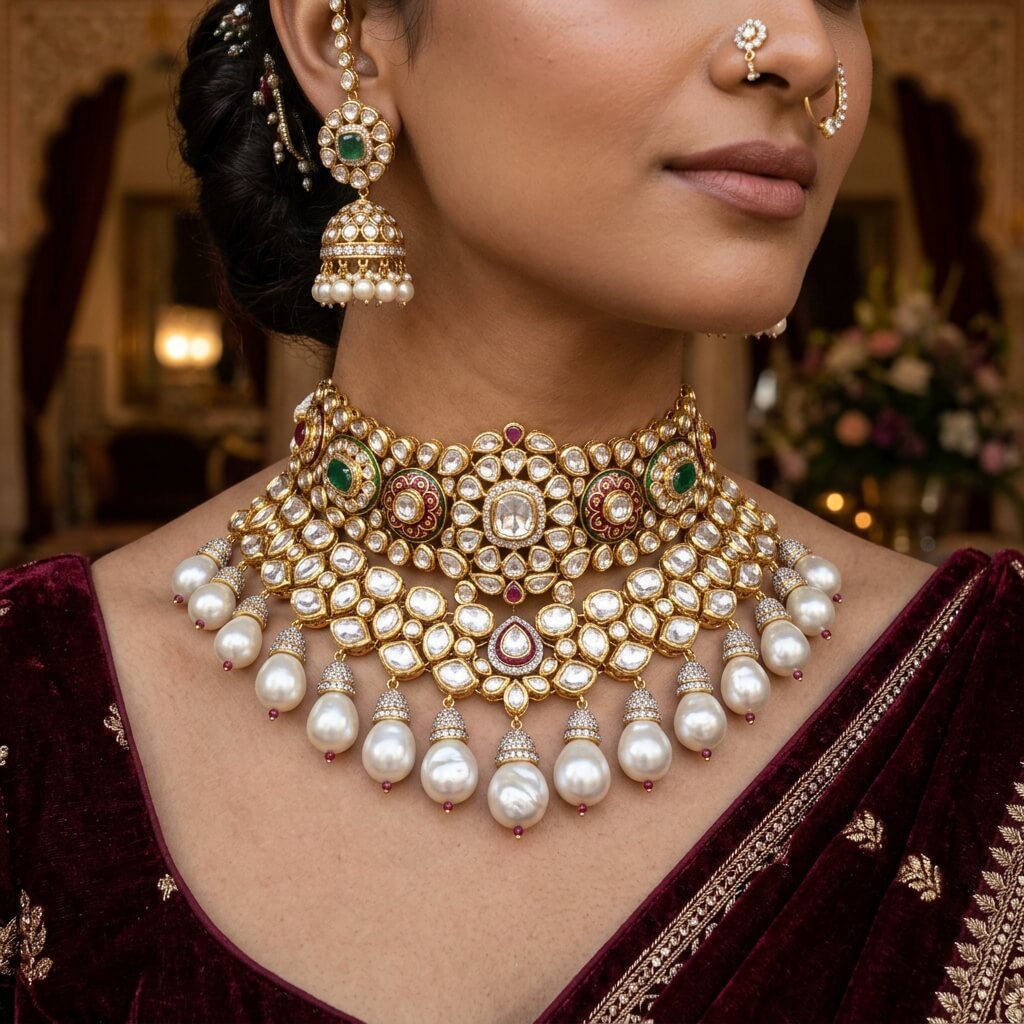 Royal Kundan Polki Choker Set